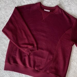 Aerie Women's Deep Cherry Crew Neck Sweatshirt